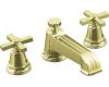 Kohler Pinstripe K-T13140-3B-AF French Gold Roman Tub Faucet Trim with Grooved Cross Handle