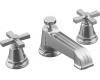 Kohler Pinstripe K-T13140-3B-CP Polished Chrome Roman Tub Faucet Trim with Grooved Cross Handle