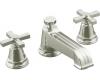 Kohler Pinstripe K-T13140-3B-SN Polsihed Nickel Roman Tub Faucet Trim with Grooved Cross Handle