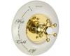 Kohler Antique K-T134-3D-PB Polished Brass Rite-Temp Pressure Balance Valve Trim Kit with Six-Prong Handle