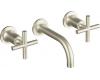 Kohler Purist K-T14412-3-BN Brushed Nickel Wall Mount Vessel Faucet with Cross Handles