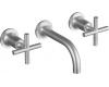 Kohler Purist K-T14412-3-G Brushed Chrome Wall Mount Vessel Faucet with Cross Handles