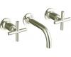 Kohler Purist K-T14412-3-SN Polished Nickel Wall Mount Vessel Faucet with Cross Handles