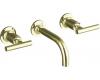 Kohler Purist K-T14412-4-AF French Gold Wall Mount Vessel Faucet with Lever Handles