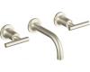 Kohler Purist K-T14412-4-BN Brushed Nickel Wall Mount Vessel Faucet with Lever Handles