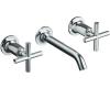 Kohler Purist K-T14413-3-G Brushed Chrome Wall Mount Vessel Faucet with Cross Handles