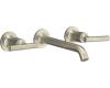 Kohler Purist K-T14413-4-BN Brushed Nickel Wall Mount Vessel Faucet with Lever Handles