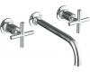 Kohler Purist K-T14414-3-CP Polished Chrome Wall Mount Vessel Faucet with Cross Handles