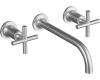 Kohler Purist K-T14414-3-G Brushed Chrome Wall Mount Vessel Faucet with Cross Handles