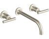 Kohler Purist K-T14414-4-BN Brushed Nickel Wall Mount Vessel Faucet with Lever Handles