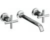 Kohler Purist K-T14415-3-SN Polished Nickel Wall Mount Vessel Faucet with Cross Handles