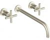 Kohler Purist K-T14416-3-BN Brushed Nickel Wall Mount Vessel Faucet with Cross Handles