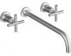 Kohler Purist K-T14416-3-G Brushed Chrome Wall Mount Vessel Faucet with Cross Handles