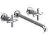 Kohler Purist K-T14417-3-SN Polished Nickel Wall Mount Vessel Faucet with Cross Handles