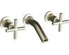 Kohler Purist Laminar K-T14419-3-BN Brushed Nickel Wall Mount Vessel Faucet with Cross Handles