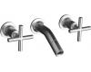 Kohler Purist Laminar K-T14419-3-G Brushed Chrome Wall Mount Vessel Faucet with Cross Handles