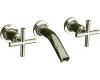 Kohler Purist Laminar K-T14419-3-SN Polsihed Nickel Wall Mount Vessel Faucet with Cross Handles