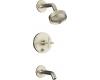 Kohler Purist K-T14420-3-BN Brushed Nickel Rite-Temp Pressure Balancing Tub & Shower Trim with Cross Handles