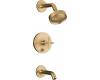 Kohler Purist K-T14420-3-BV Brushed Bronze Rite-Temp Pressure Balancing Tub & Shower Trim with Cross Handles