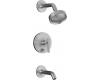 Kohler Purist K-T14420-4-G Brushed Chrome Rite-Temp Pressure Balancing Tub & Shower Trim with Lever Handles