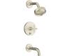 Kohler Purist K-T14421-3-BN Brushed Nickel Rite-Temp Pressure Balancing Tub & Shower Trim with Cross Handles