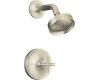 Kohler Purist K-T14422-3-BN Brushed Nickel Rite-Temp Pressure Balancing Shower Trim with Cross Handles