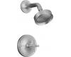 Kohler Purist K-T14422-3-G Brushed Chrome Rite-Temp Pressure Balancing Shower Trim with Cross Handles