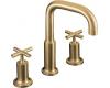 Kohler Purist K-T14428-3-BV Brushed Bronze Roman Tub Faucet Trim with Cross Handle