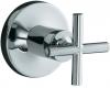 Kohler Purist K-T14490-3-G Brushed Chrome Volume Control Valve Trim with Cross Handle