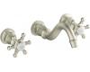 Kohler Antique K-T154-3-BN Brushed Nickel Wall Mount Bath Faucet with Six-Prong Handles