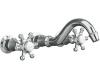 Kohler Antique K-T154-3-PB Polished Brass Wall Mount Bath Faucet with Six-Prong Handles