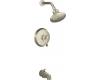 Kohler Revival K-T16113-4-BN Brushed Nickel Rite-Temp Pressure Balancing Tub & Shower Trim with Scroll Lever Handle