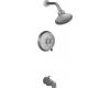 Kohler Revival K-T16113-4-G Brushed Chrome Rite-Temp Pressure Balancing Tub & Shower Trim with Scroll Lever Handle