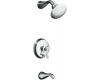 Kohler Revival K-T16115-4-CP Polished Chrome Rite-Temp Pressure Balancing Tub & Shower Trim with Scroll Lever Handle