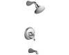 Kohler Revival K-T16115-4-PB Polished Brass Rite-Temp Pressure Balancing Tub & Shower Trim with Scroll Lever Handle