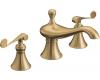 Kohler Revival K-T16119-4-BV Brushed Bronze Roman Tub Faucet Trim with Scroll Lever Handles