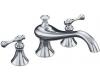 Kohler Revival K-T16119-4A-CP Polished Chrome Roman Tub Faucet Trim with Traditional Lever Handles