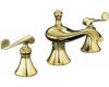 Kohler Revival K-T16122-4-PB Polished Brass Roman Tub Faucet Trim with Scroll Lever Handles