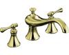 Kohler Revival K-T16122-4A-AF French Gold Roman Tub Faucet Trim with Traditional Lever Handles