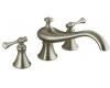 Kohler Revival K-T16122-4A-BN Brushed Nickel Roman Tub Faucet Trim with Traditional Lever Handles