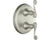 Kohler Revival K-T16176-4-BN Brushed Nickel Stacked Thermostatic Valve Trim with Scroll Lever Handle