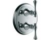 Kohler Revival K-T16176-4-CP Polished Chrome Stacked Thermostatic Valve Trim with Scroll Lever Handle