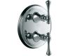 Kohler Revival K-T16176-4A-CP Polished Chrome Stacked Thermostatic Valve Trim with Traditional Lever Handle