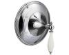 Kohler Finial Traditional K-T309-4F-BN Brushed Nickel Rite-Temp Pressure Balance Trim with Biscuit Accented Lever Handles