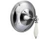 Kohler Finial Traditional K-T309-4F-SN Polished Nickel Rite-Temp Pressure Balance Trim with Biscuit Accented Lever Handles