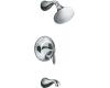 Kohler Finial Traditional K-T312-4M-CP Polished Chrome Rite-Temp Pressure Balancing Tub & Shower Trim with Lever Handles
