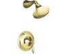 Kohler Finial Traditional K-T313-4M-PB Polished Brass Rite-Temp Pressure Balancing Shower Trim with Lever Handles