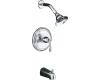 Kohler Devonshire K-T395-4S-CP Polished Chrome Rite-Temp Pressure Balancing Tub & Shower Trim with Lever Handle