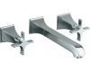 Kohler Memoirs Stately K-T448-3S-CP Polished Chrome Wall Mount Vessel Faucet with Stately Cross Handles