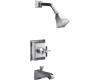 Kohler Memoirs Stately K-T461-3S-CP Polished Chrome Rite-Temp Pressure Balancing Tub & Shower Trim with Stately Cross Handles